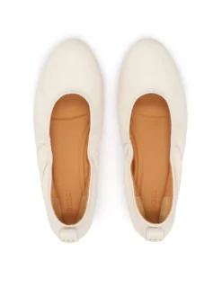 Baleriny off white ze złotym monogramem