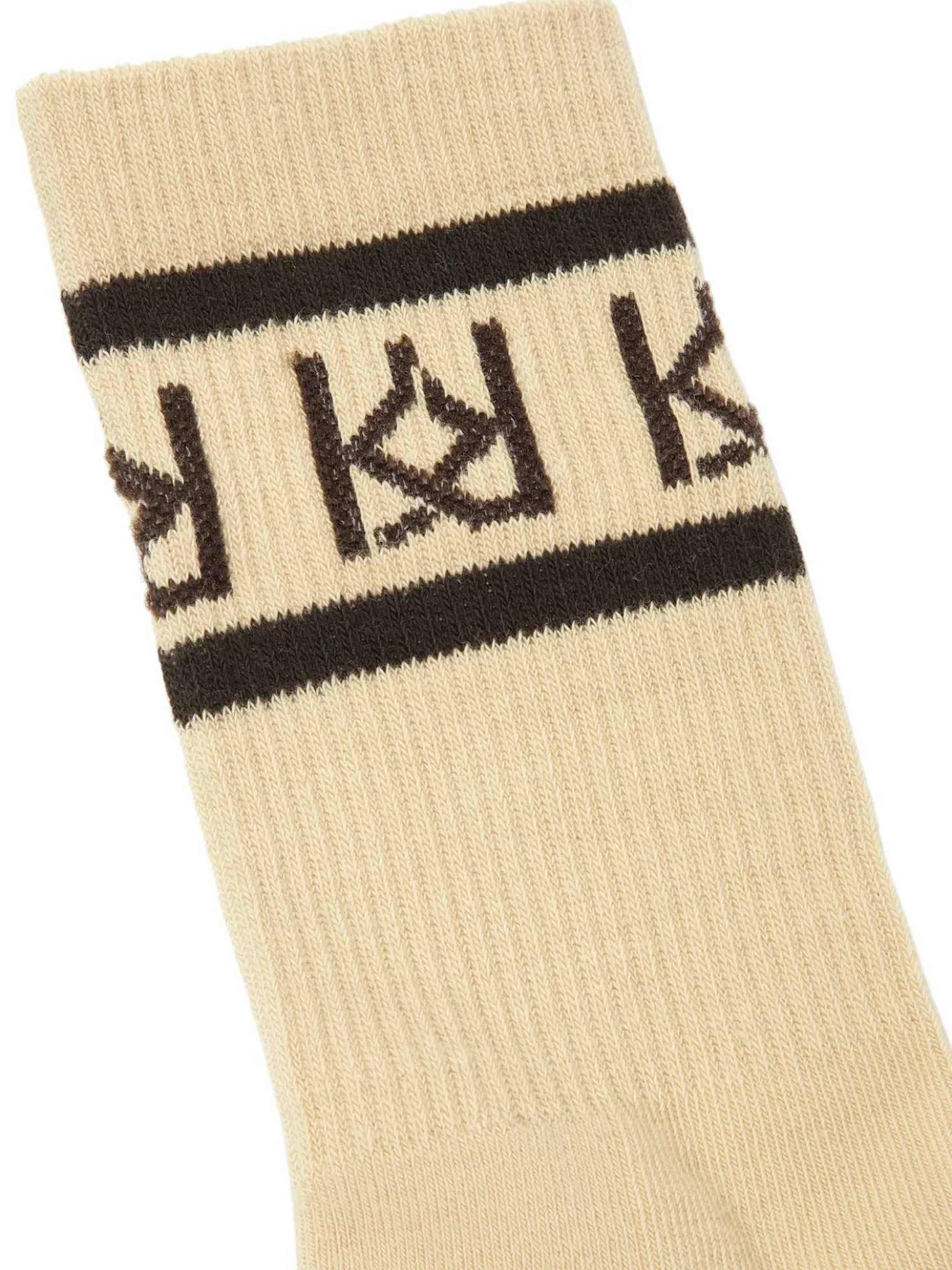 Bawełniane beżowe skarpety w monogramy KAZAR