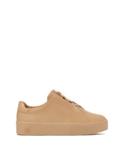 Beżowe sneakersy na grubej podeszwie