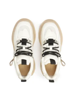 Beżowe sneakersy z łączonych materiałów