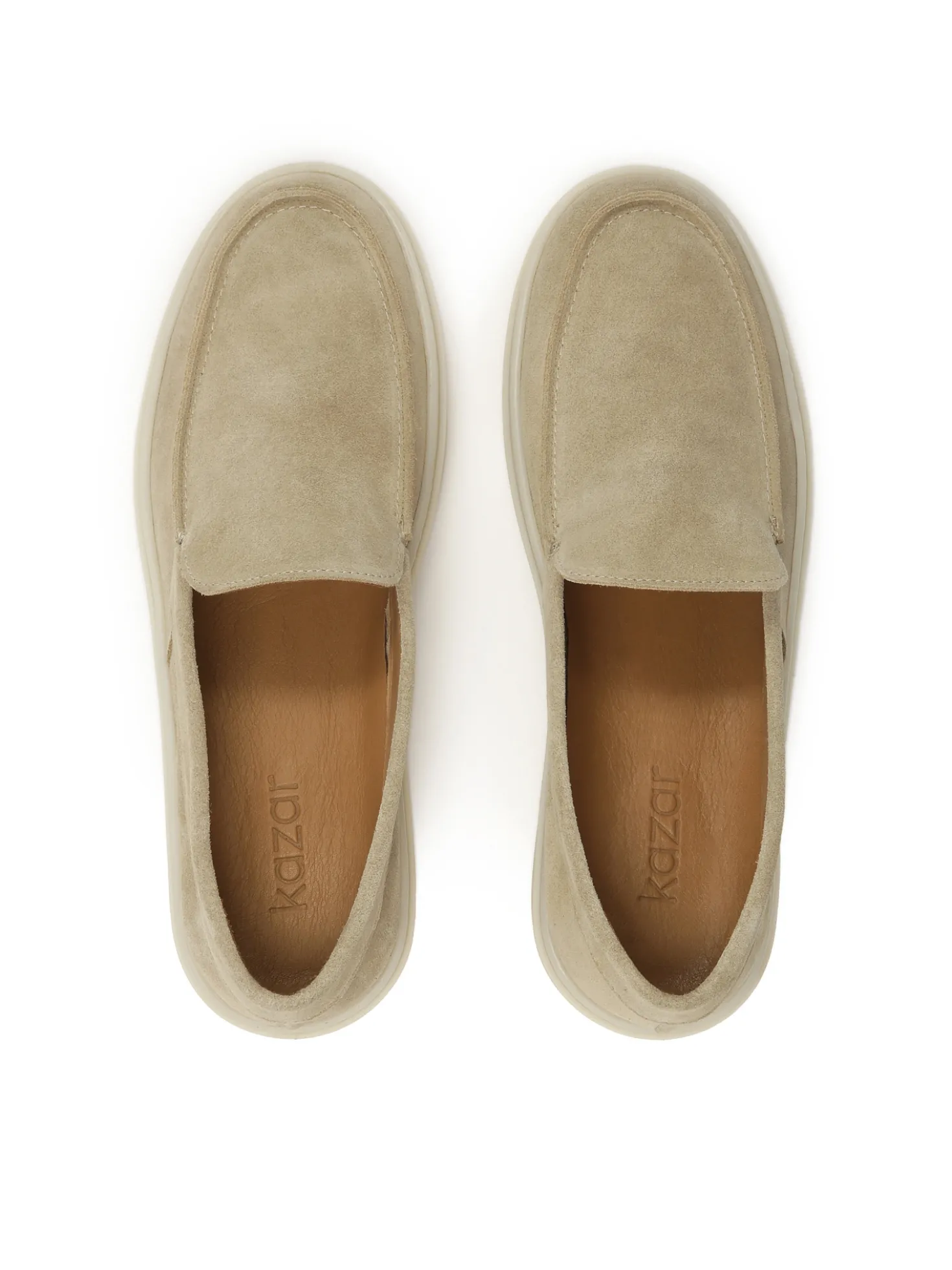 Beżowe wsuwane loafersy na podeszwie typu sneakers