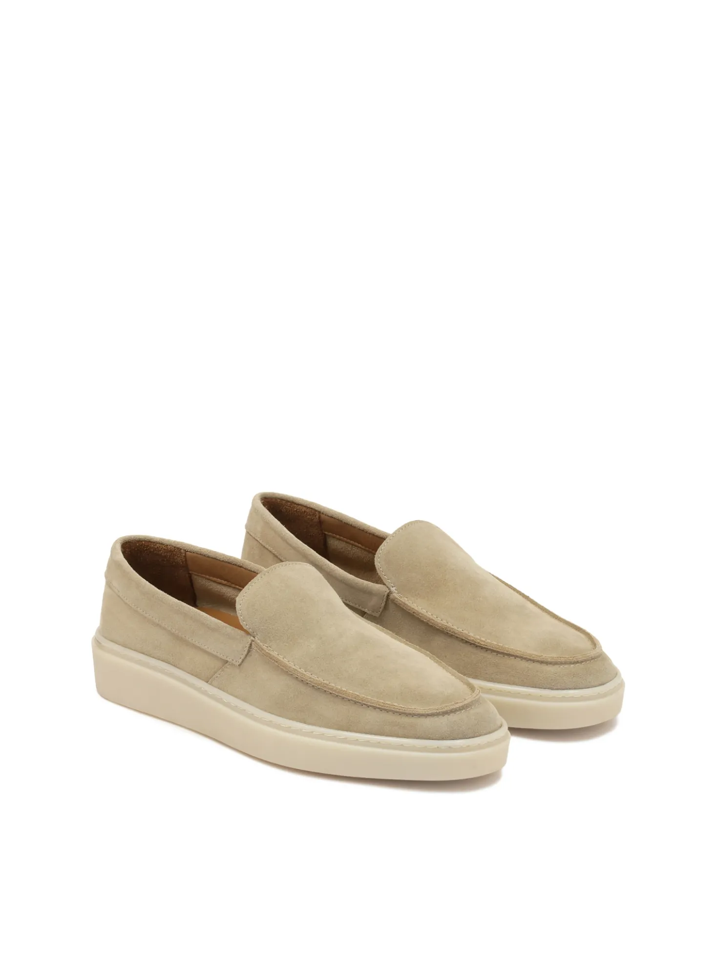 Beżowe wsuwane loafersy na podeszwie typu sneakers
