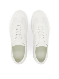 Białe sneakersy z naturalnej skóry i tkaniny