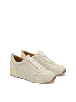 Biało-beżowe sneakersy damskie
