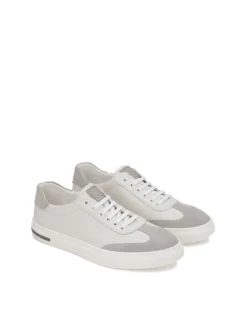 Biało-szare sneakersy męskie z monogramem KAZAR