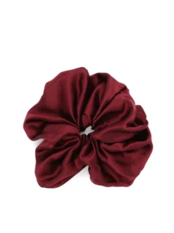 Bordowa scrunchie z jedwabnej satyny