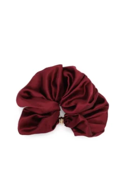 Bordowa scrunchie z jedwabnej satyny