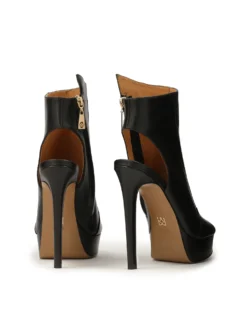 Botki peep toe z platformą