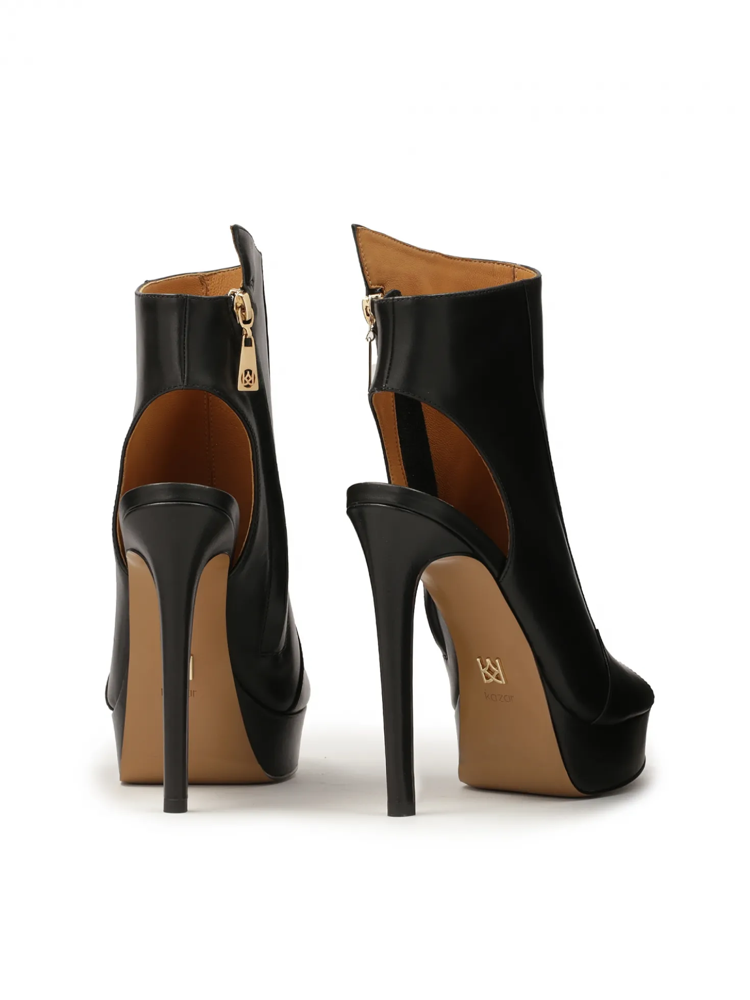 Botki peep toe z platformą