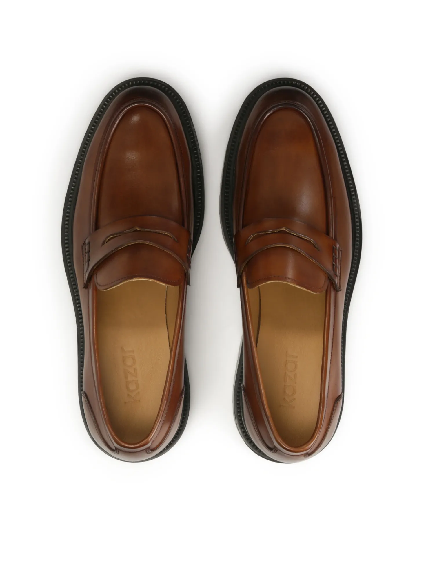 Brązowe loafersy na grubszej podeszwie