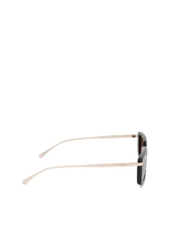 Brązowe okulary przeciwsłoneczne z metalowymi zausznikami
