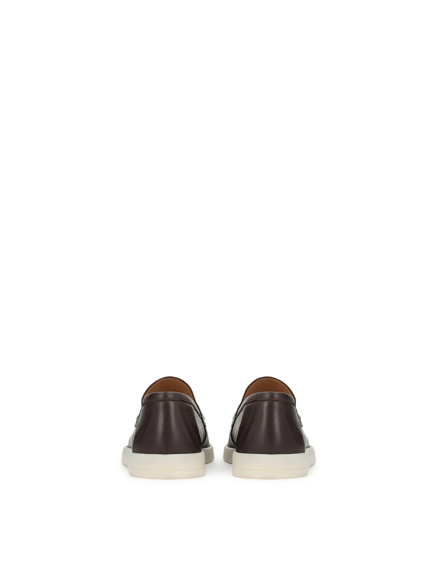 Brązowe skórzane loafersy na podeszwie typu sneakers
