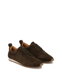 Brązowe sneakersy z zamszu