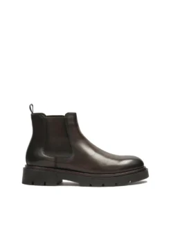 Brązowe sztyblety z grubą podeszwą