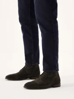 Brązowe trzewiki męskie z zamszu