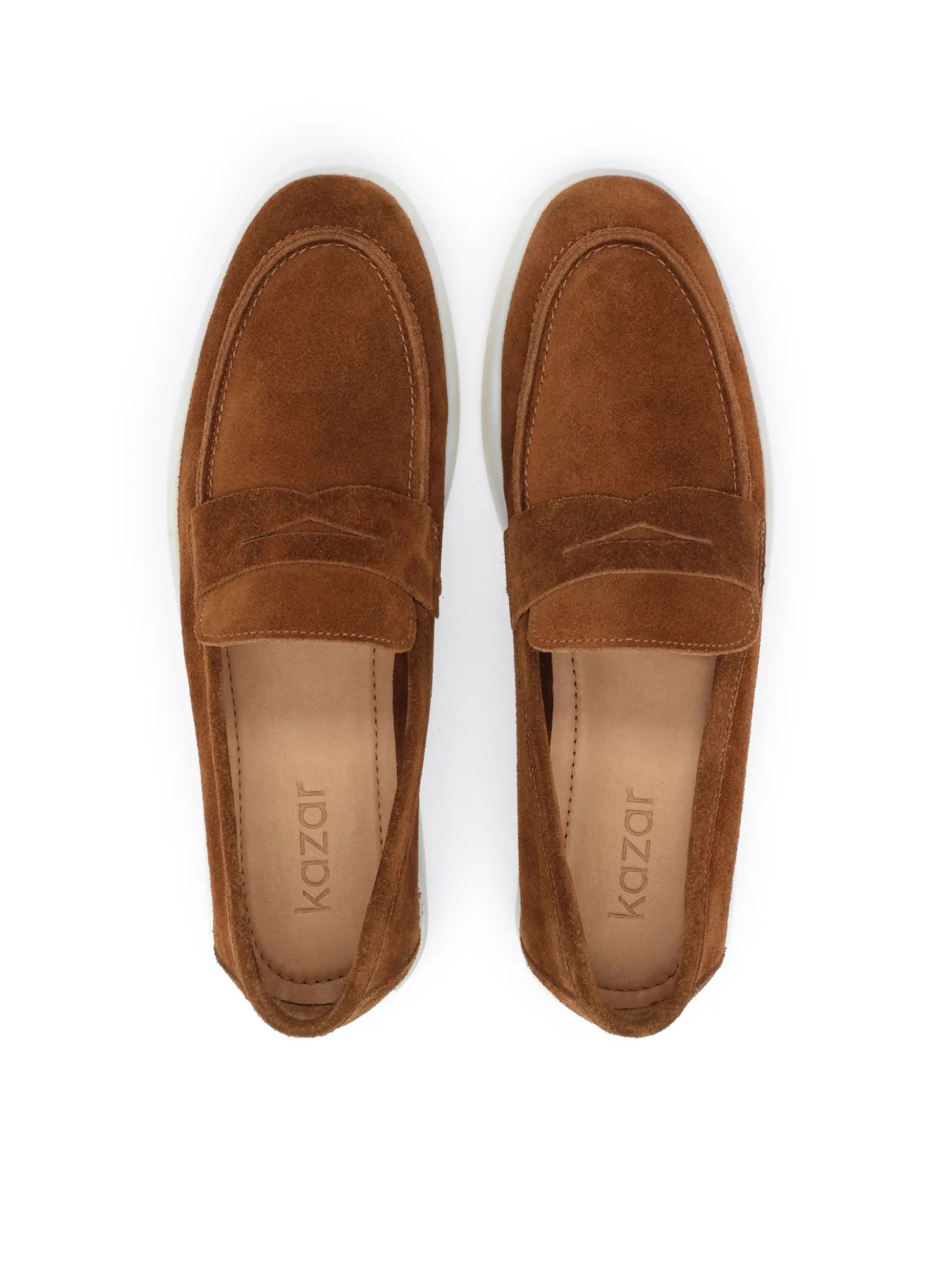 Brązowe zamszowe loafersy na podeszwie typu sneakers