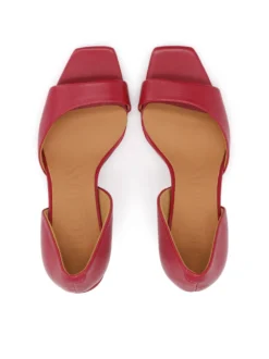 Ciemnoróżowe czółenka peep toe