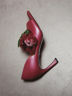 Ciemnoróżowe czółenka peep toe