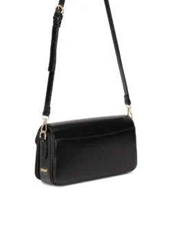 Czarna baguette bag z dwoma paskami