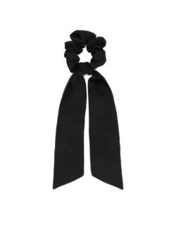Czarna gumka scrunchie ze wstążkami