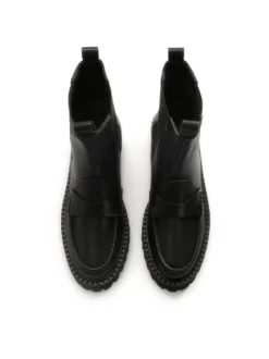 Czarne botki loafersy