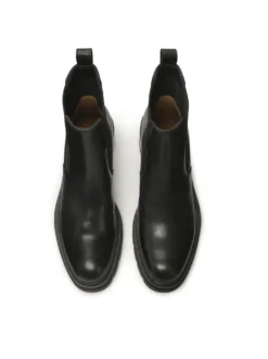 Czarne chelsea boots na szerokim obcasie