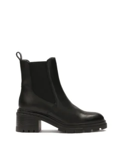 Czarne chelsea boots na szerokim obcasie