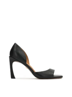 Czarne czółenka peep toe