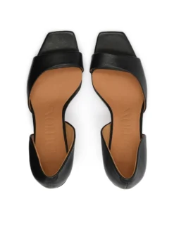 Czarne czółenka peep toe