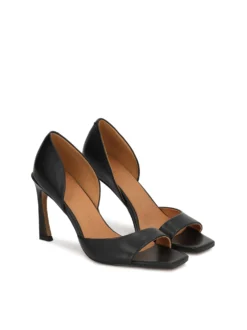 Czarne czółenka peep toe