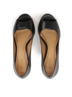 Czarne czółenka peep toe