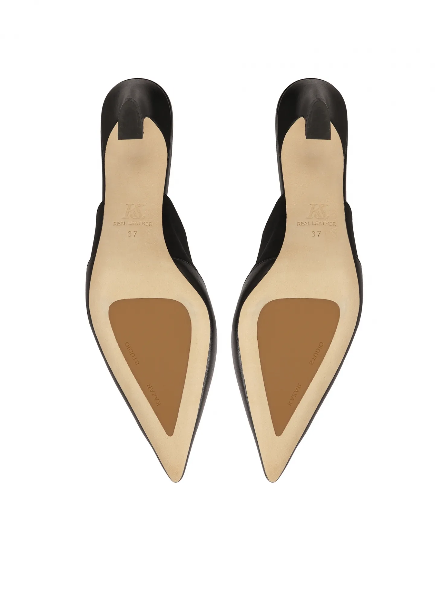 Czarne czółenka slingback na modnym obcasie