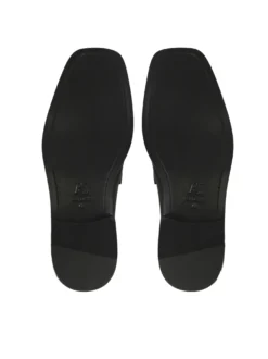 Czarne loafersy z biżuteryjną ozdobą