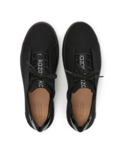Czarne sneakersy damskie z atrakcyjnym sznurowaniem