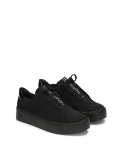 Czarne sneakersy damskie z atrakcyjnym sznurowaniem