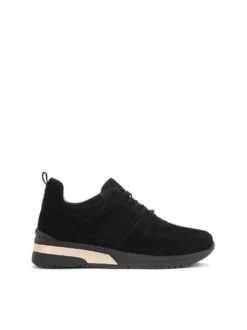 Czarne sneakersy damskie z zamszu