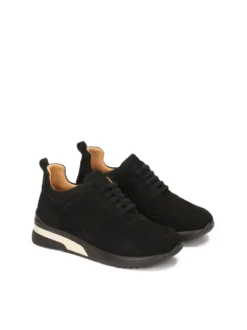 Czarne sneakersy damskie z zamszu
