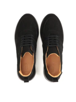 Czarne sneakersy damskie z zamszu