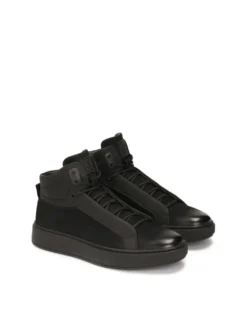 Czarne sneakersy męskie z wysoką cholewką