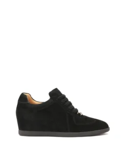 Czarne sneakersy na ukrytym koturnie