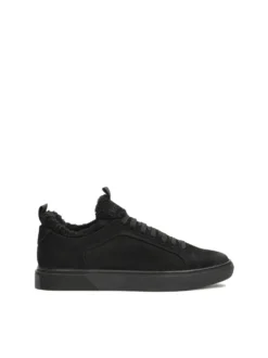 Czarne sneakersy z nubuku i tkaniny