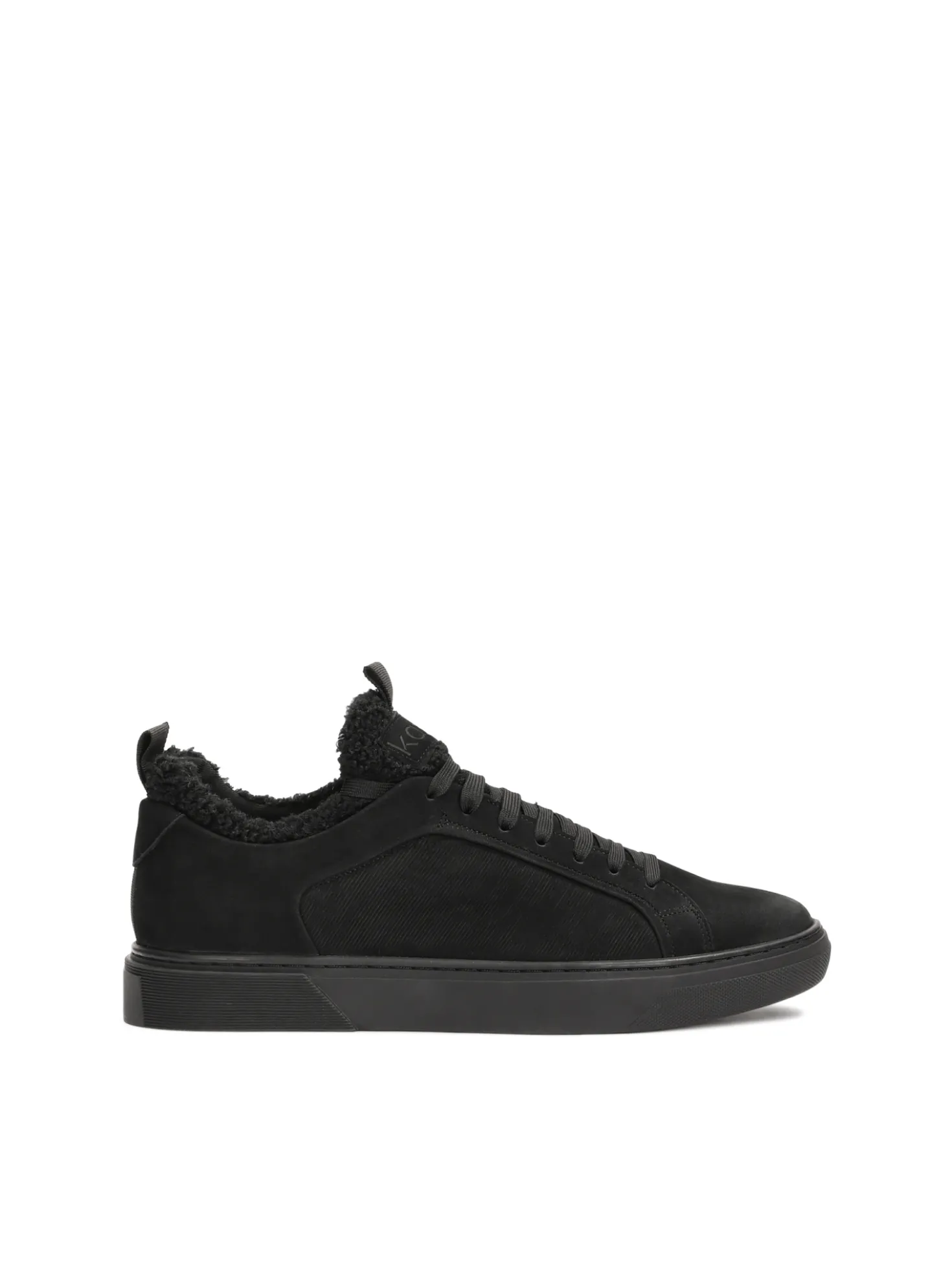 Czarne sneakersy z nubuku i tkaniny
