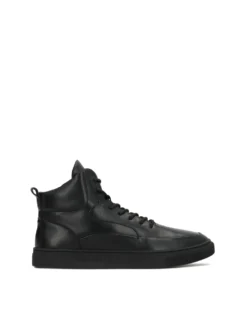 Czarne sneakersy z suwakiem i sznurowaniem