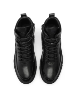 Czarne sneakersy z suwakiem i sznurowaniem