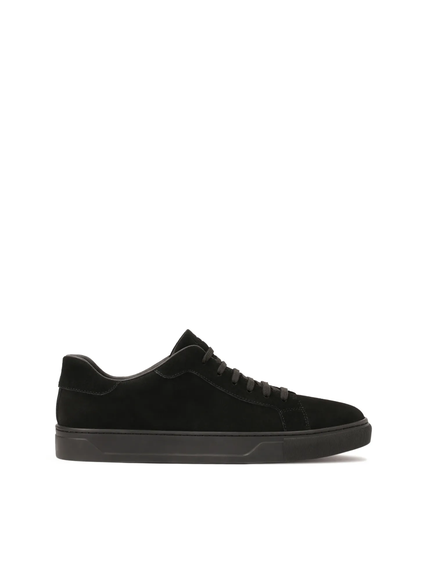 Czarne sznurowane sneakersy z zamszu