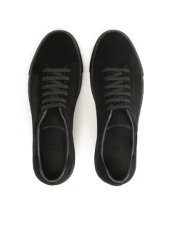 Czarne sznurowane sneakersy z zamszu