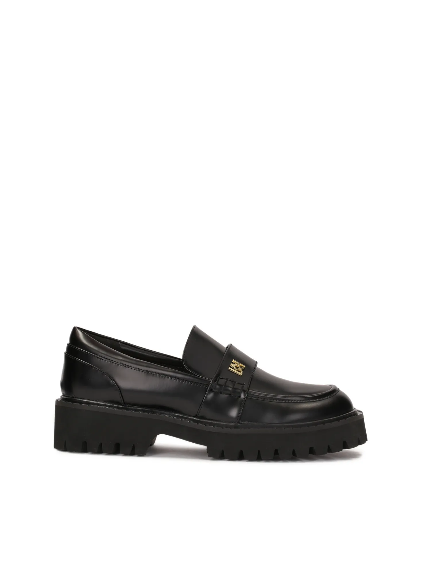 Czarne uniwersalne półbuty slip-on