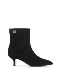 Czarne zamszowe botki z monogramem KAZAR