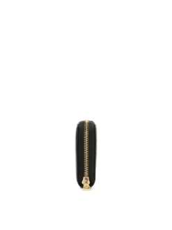 Czarny portfel z eleganckim logotypem