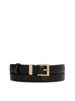 Czarny skórzany pasek w stylu minimal